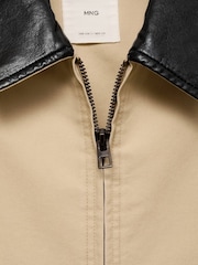 Mango Brown Contrast Collar Cotton Jacket - Image 6 of 7