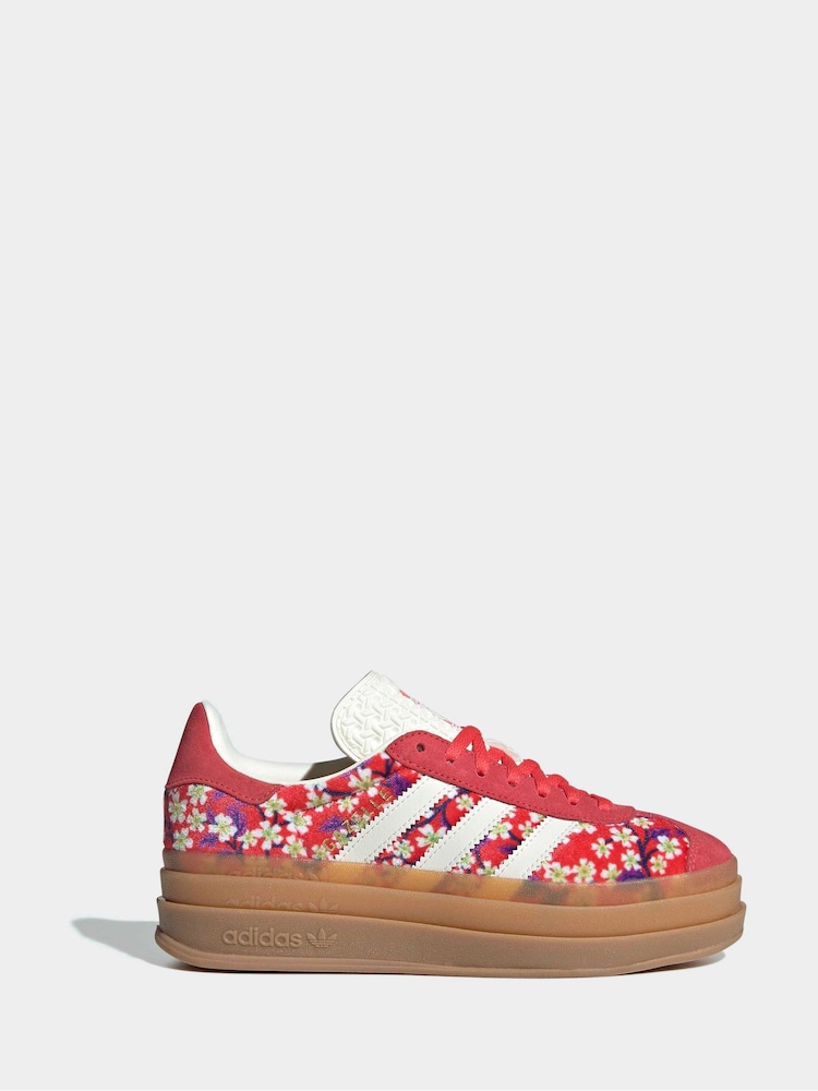 adidas Originals Red Gazelle Bold x Liberty London Lace Junior Trainers - Image 1 of 9 adidas Originals Red Gazelle Bold x Liberty London Lace Junior Trainers - Image 1 of 9