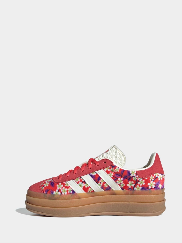 adidas Originals Red Gazelle Bold x Liberty London Lace Junior Trainers - Image 2 of 9