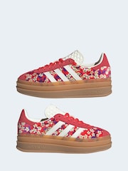 adidas Originals Red Gazelle Bold x Liberty London Lace Junior Trainers - Image 6 of 9