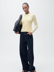 Mango Buttermilk Yellow Ribbed Cardigan - Image 2 of 6