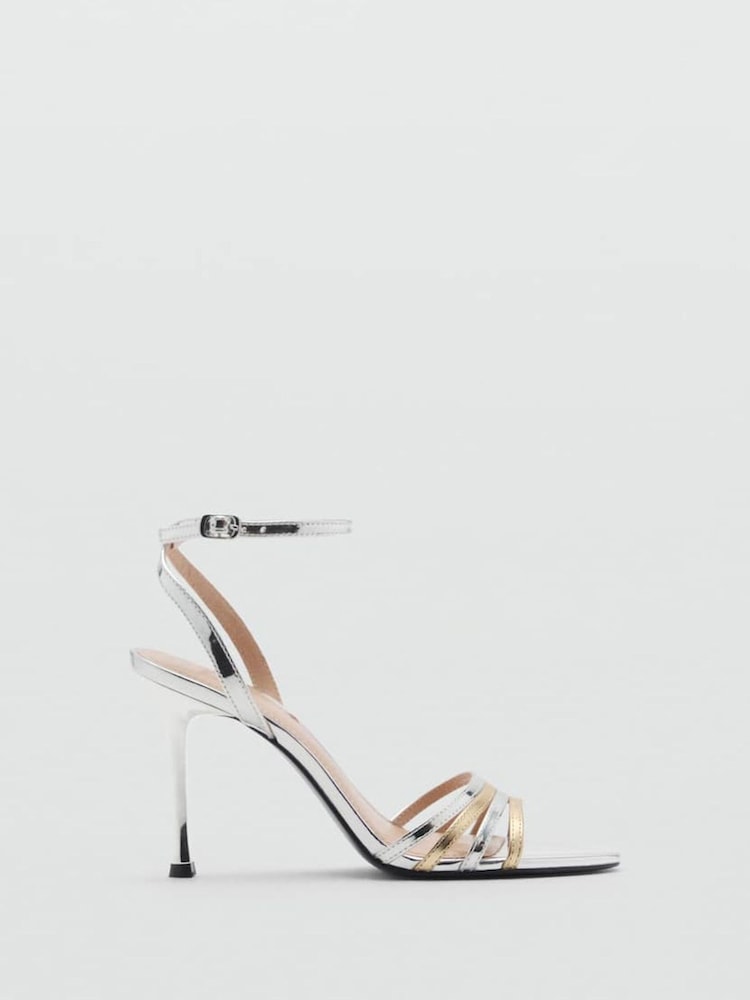 Mango Silver Strappy Heels - Image 2 of 4