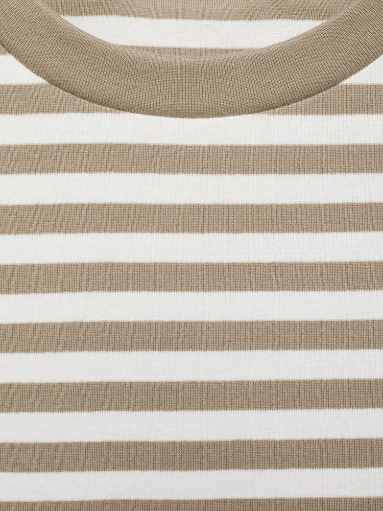 Mango Dark Brown Stripe Short Sleeved T-Shirt - Image 5 of 5