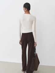 Mango Cream Fine Knit Fitted Top - Image 3 of 6