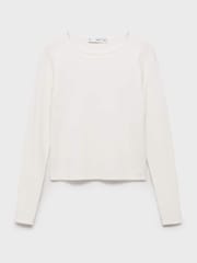 Mango Cream Fine Knit Fitted Top - Image 5 of 6