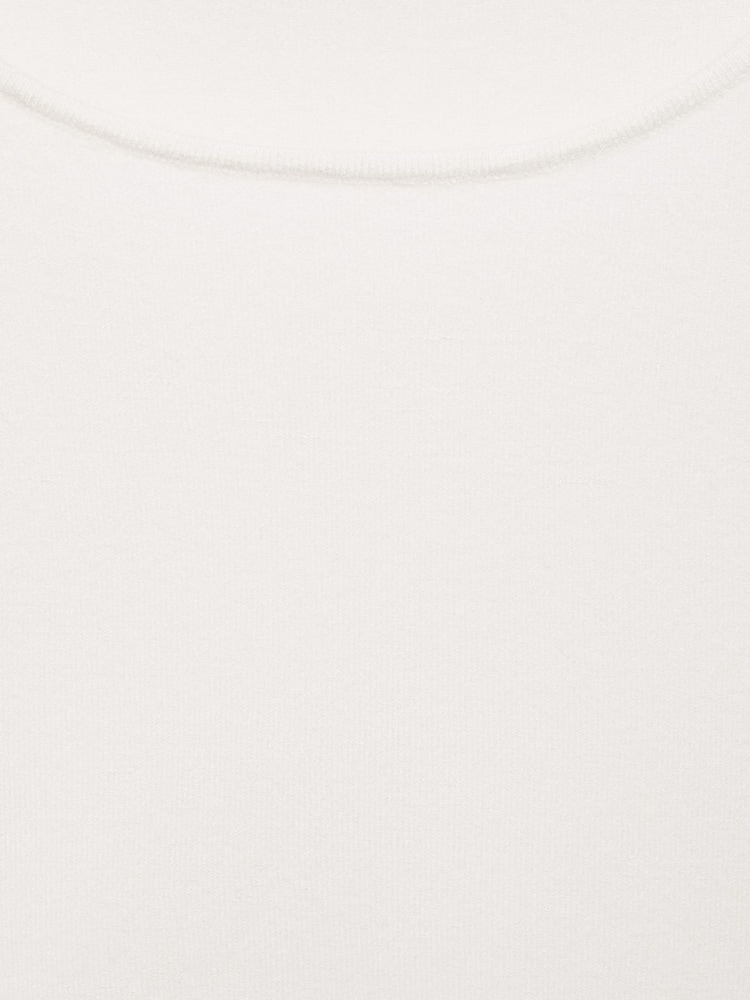 Mango Cream Fine Knit Fitted Top - Image 6 of 6