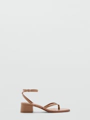 Mango Natural Strappy Heeled Sandals - Image 1 of 3