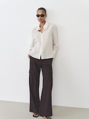 Mango Cream Long Sleeve Stripe Shirt - Image 1 of 7