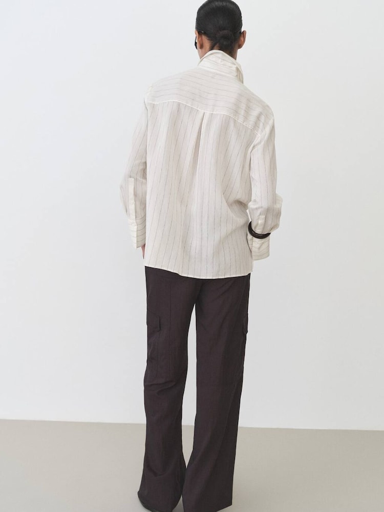 Mango Cream Long Sleeve Stripe Shirt - Image 2 of 7