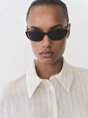 Mango Cream Long Sleeve Stripe Shirt - Image 4 of 7