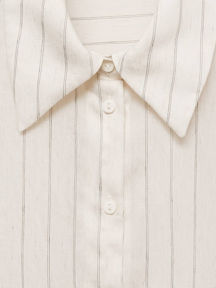 Mango Cream Long Sleeve Stripe Shirt - Image 7 of 7 Mango Cream Long Sleeve Stripe Shirt - Image 7 of 7