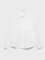 Mango Cream Straight Long Sleeve Linen Shirt - Image 6 of 7
