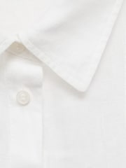 Mango Cream Straight Long Sleeve Linen Shirt - Image 7 of 7