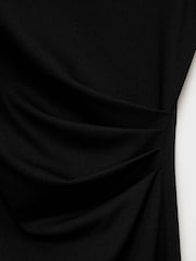 Mango Black Sleeveless Draped Midi Dress - Image 7 of 7