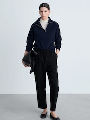 Mango Black Elasticated Waist Trousers - Image 2 of 6