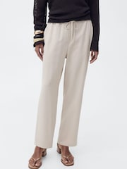 Mango Beige Elasticated Waist Trousers - Image 3 of 6