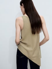 Mango Brown Sleeveless Asymmetric Top - Image 3 of 7