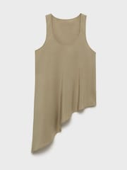 Mango Brown Sleeveless Asymmetric Top - Image 7 of 7