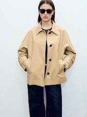Mango Cream 100% Cotton Buttoned Parka - Image 3 of 7