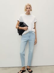 Mango Blue Comfort High Rise Jeans - Image 1 of 7