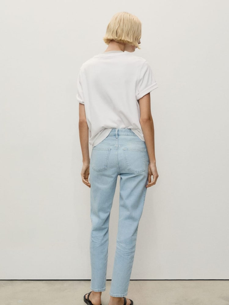 Mango Blue Comfort High Rise Jeans - Image 2 of 7 Mango Blue Comfort High Rise Jeans - Image 2 of 7