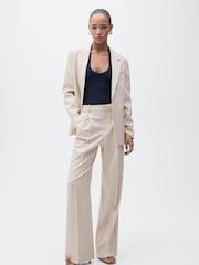 Mango Cream Structured Suit Jacket - Image 1 of 7