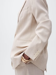 Mango Cream Structured Suit Jacket - Image 4 of 7