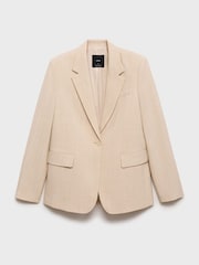 Mango Cream Structured Suit Jacket - Image 6 of 7