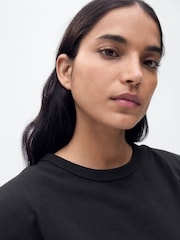 Mango Black Short-Sleeved Cotton Tank Top - Image 4 of 6