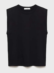 Mango Black Short-Sleeved Cotton Tank Top - Image 5 of 6