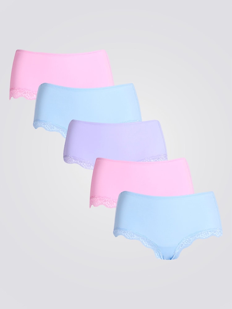 Boux Avenue Blue Kaylee Lace Knickers 5 Pack - Image 1 of 5