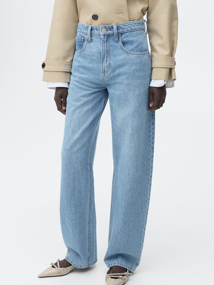 Mango Blue High Rise Balloon Jeans - Image 3 of 8