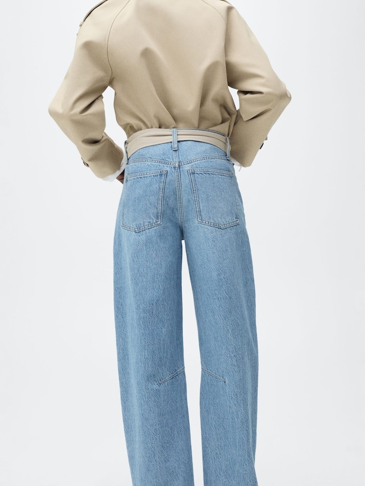 Mango Blue High Rise Balloon Jeans - Image 4 of 8
