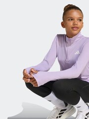 adidas White All Sports Favorite 1/4 Zip Long Sleeve Kids Sweat Top - Image 5 of 6