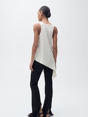 Mango Cream Sleeveless Asymmetric Top - Image 2 of 6