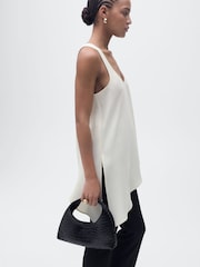 Mango Cream Sleeveless Asymmetric Top - Image 3 of 6