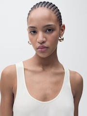 Mango Cream Sleeveless Asymmetric Top - Image 4 of 6