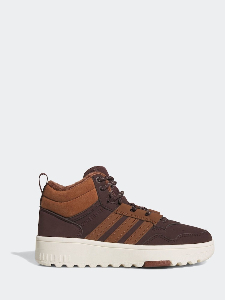 adidas Brown Hoops 4.0 Mid Lace Kids Trainers - Image 1 of 9 adidas Brown Hoops 4.0 Mid Lace Kids Trainers - Image 1 of 9