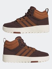 adidas Brown Hoops 4.0 Mid Lace Kids Trainers - Image 5 of 9