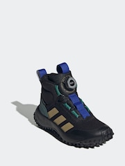 adidas Black Fortatrail Boa Cosy Fleece Lining Mid Kids Boots - Image 1 of 11