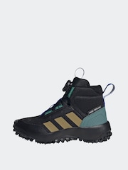 adidas Black Fortatrail Boa Cosy Fleece Lining Mid Kids Boots - Image 4 of 11