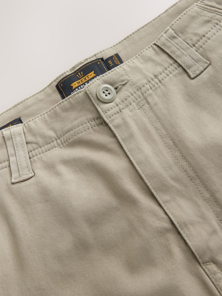 Stone Cotton Stretch Cargo Trousers - Image 2 of 7