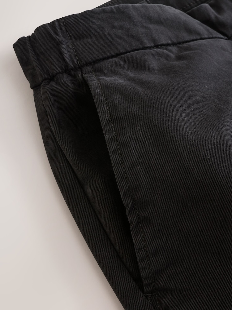 Black Regular Tapered Fit Soft Touch Brushed Trousers - Image 9 of 9