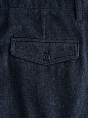 Azul marino - Single Pleated Herringbone Trousers - Imagen 10 de 11