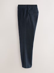 Azul marino - Single Pleated Herringbone Trousers - Imagen 8 de 11