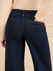 Love & Roses Rinse Blue Petite Pintuck Crop Wide Leg Jeans - Image 5 of 5
