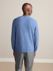 Blue Regular Fit Signature 100% Cashmere Crew Neck Jumper - Image 5 of 8