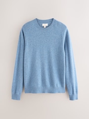 Blue Regular Fit Signature 100% Cashmere Crew Neck Jumper - Image 6 of 8