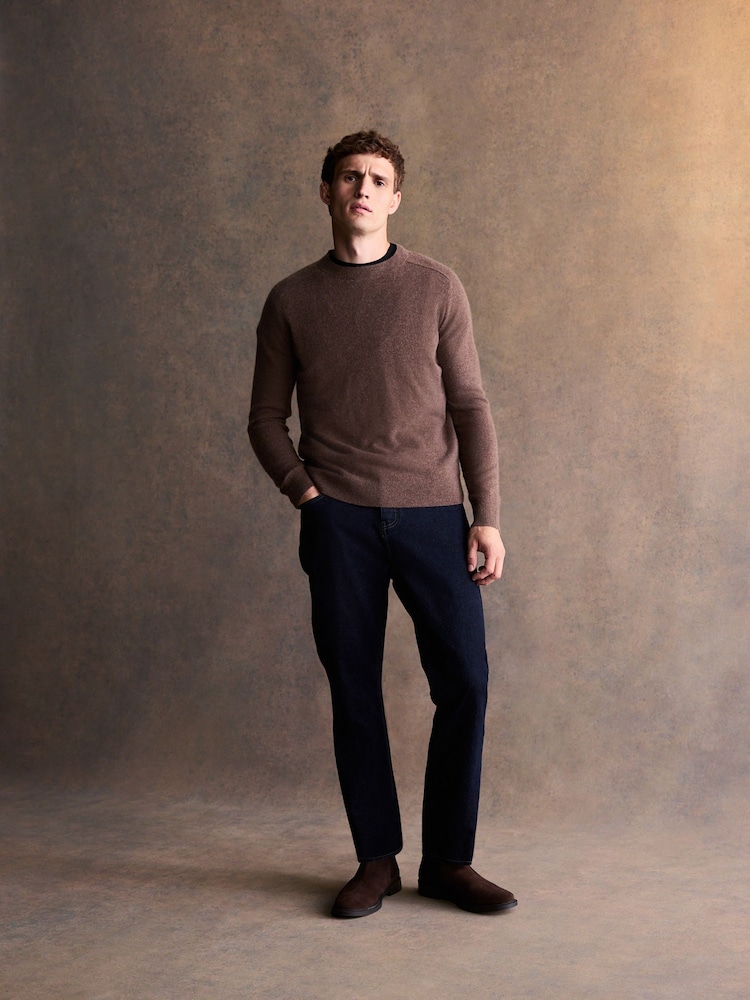 Neutral Regular Fit Signature 100% Cashmere Crew Neck Jumper - Image 2 of 4
