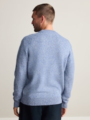 Light Blue Regular Fit Signature 100% Lambswool Stag Crew Jumper - Image 6 of 10